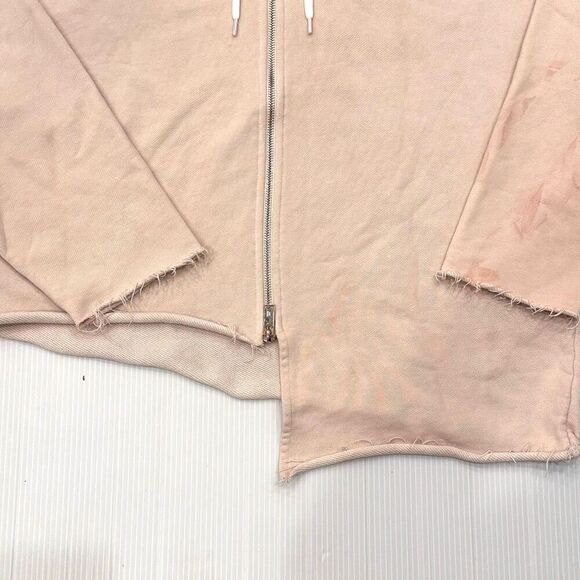 Jong Kook BTS ARMYST ZIP HOODIE Tie Dye Soft Pink XL Asymmetrical Raw Hem Kpop - Picture 4 of 13